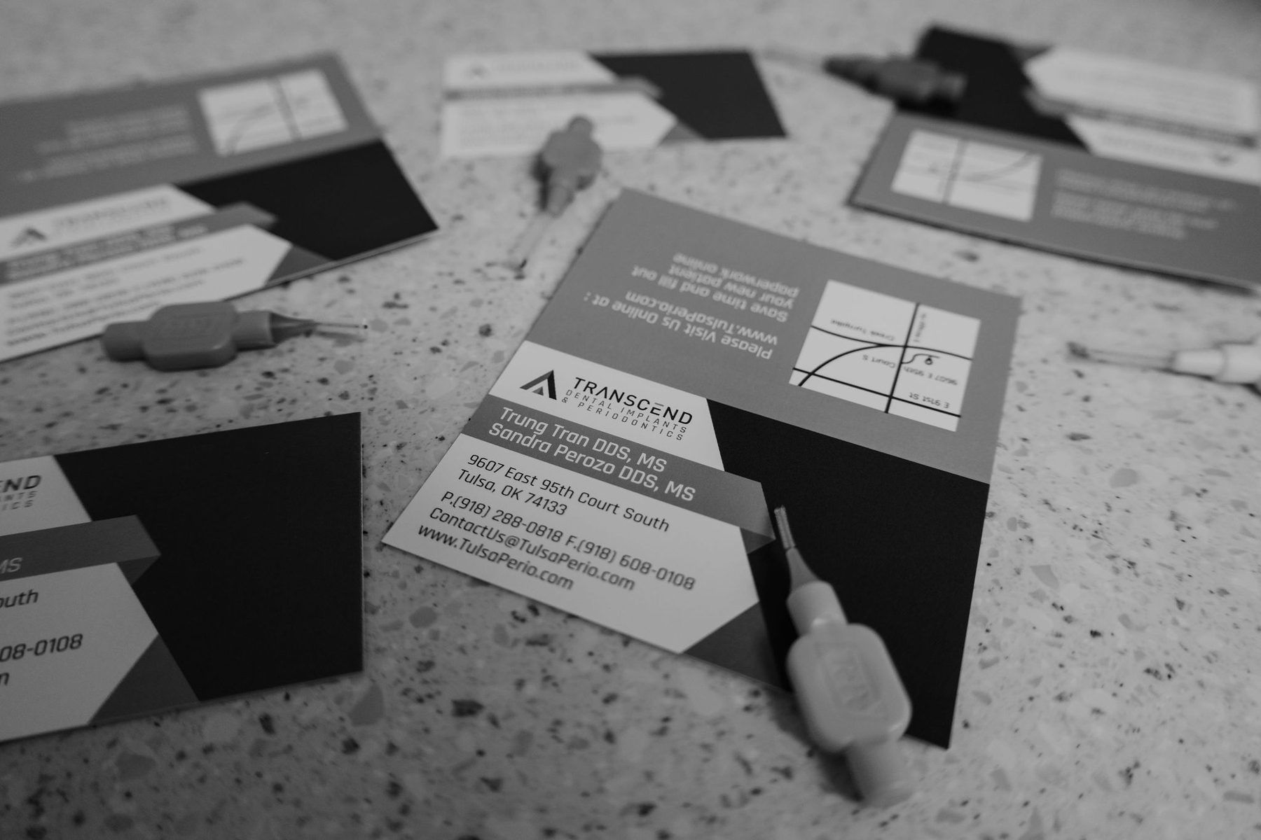 Transcend Dental Implants & Periodontics branded appointment cards