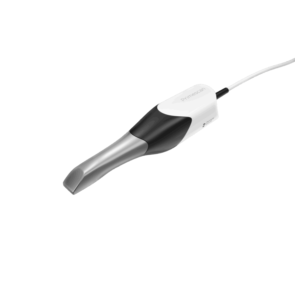 Primescan intraoral scanner used for digital impressions without putty molds